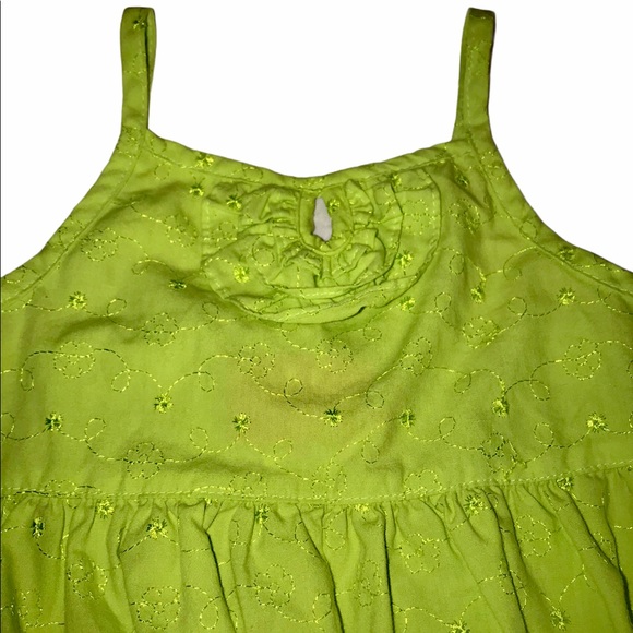 Girls Bright Green Sundress PARK BENCH KIDS 4-5 - Picture 7 of 8